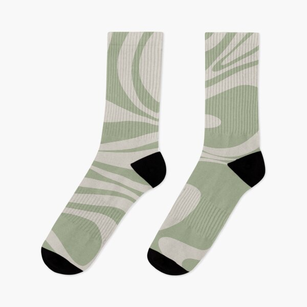 Item preview, Mod Thang Retro Modern Abstract Pattern Sage Green and Beige designed and sold by kierkegaard.
