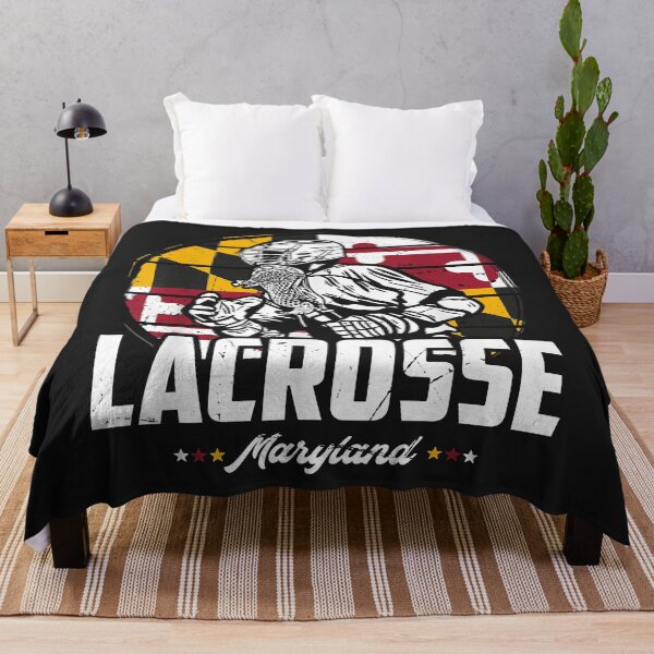 Item preview, Lacrosse Player Maryland Flag Lax retro designed and sold by romanl3.