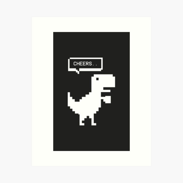 Night Offline T-Rex Game - Google Dino Run Art Board Print for Sale by  Livity