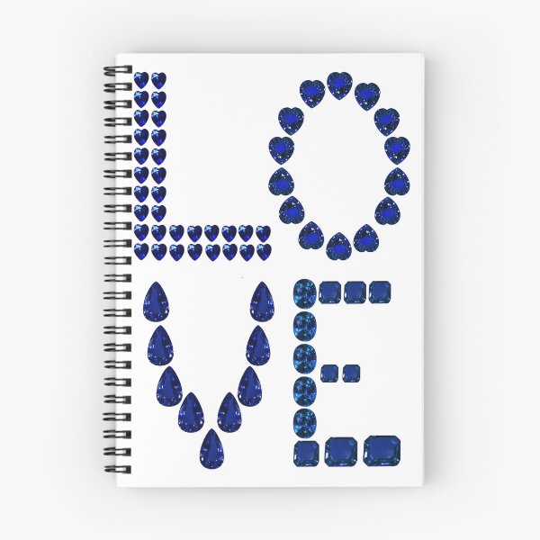Item preview, Sapphire Gemstone September Birthstone Blue the word Love designed and sold by DigitalGemArt.