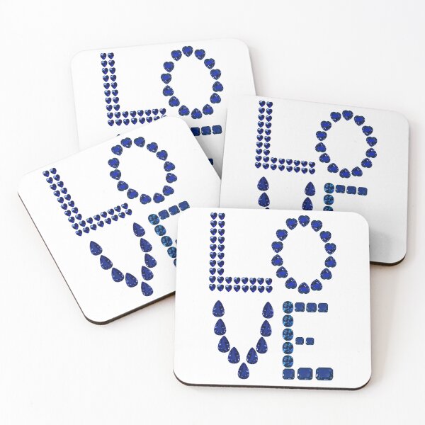 Item preview, Sapphire Gemstone September Birthstone Blue the word Love designed and sold by DigitalGemArt.