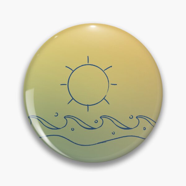 Item preview, Vintage Hawaiian aloha, simple sun and wave drawing with sunset designed and sold by Emily Roberts.