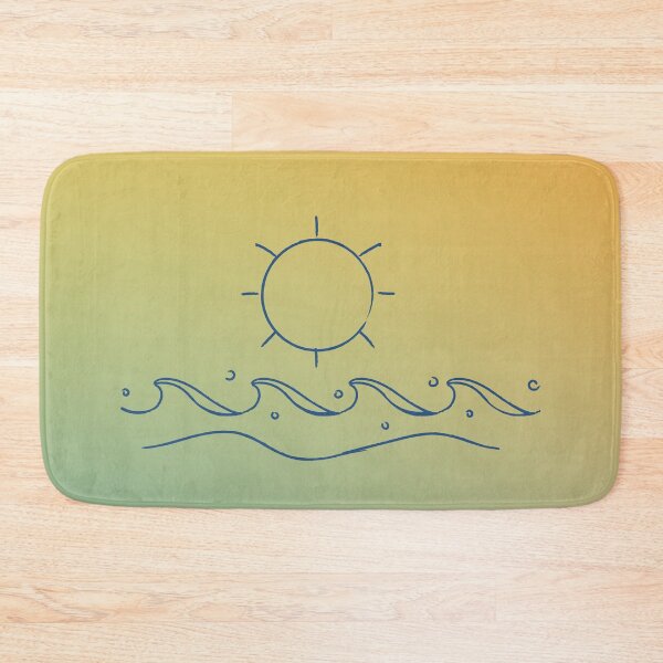 Item preview, Vintage Hawaiian aloha, simple sun and wave drawing with sunset designed and sold by Emily Roberts.