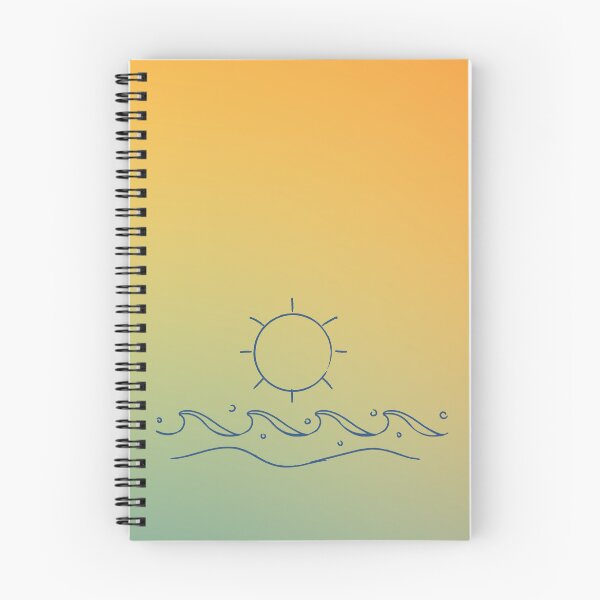 Item preview, Vintage Hawaiian aloha, simple sun and wave drawing with sunset designed and sold by Emily Roberts.