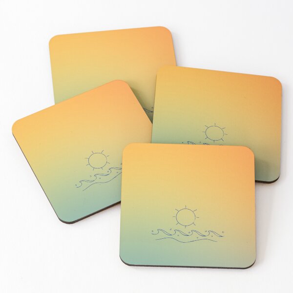 Item preview, Vintage Hawaiian aloha, simple sun and wave drawing with sunset designed and sold by Emily Roberts.