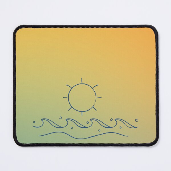 Item preview, Vintage Hawaiian aloha, simple sun and wave drawing with sunset designed and sold by Emily Roberts.