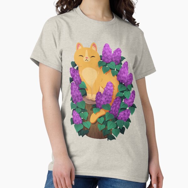 Item preview, Orange Tabby Cat In Spring Lilacs  designed and sold by michelledraws.