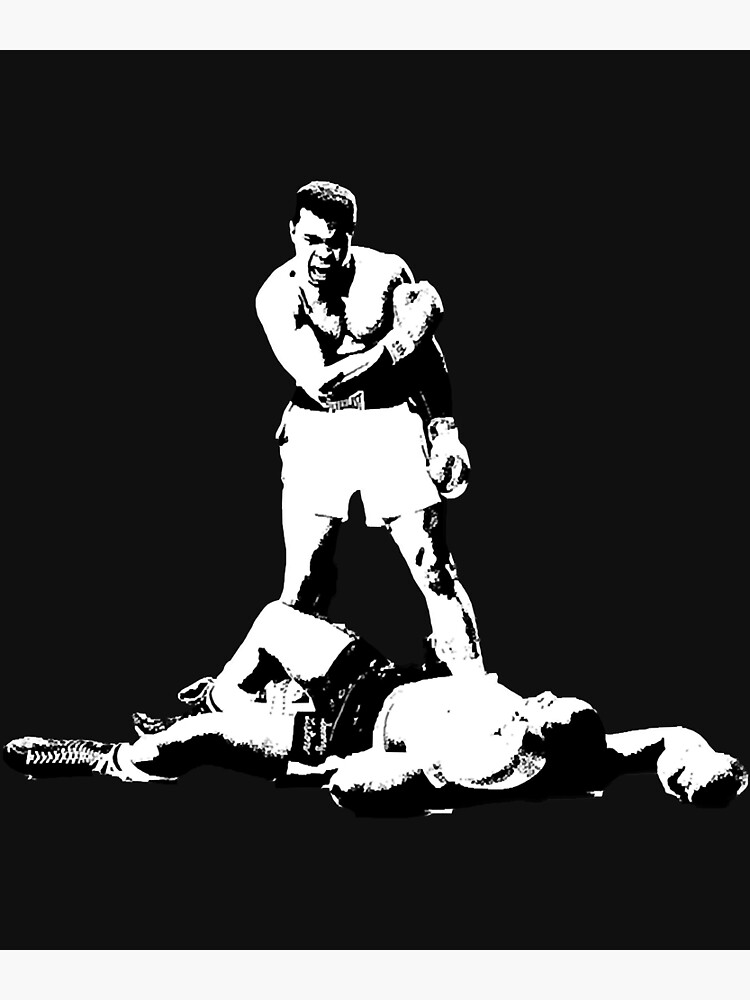 "Herren Bester Muhammad Ali Vs. Sonny Liston Boxing K.O Schwarz-Weiß