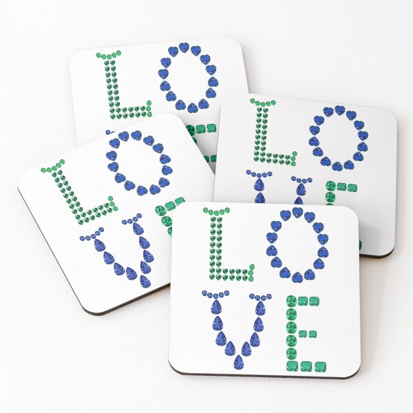 Item preview, Green Blue the word Love designed and sold by DigitalGemArt.