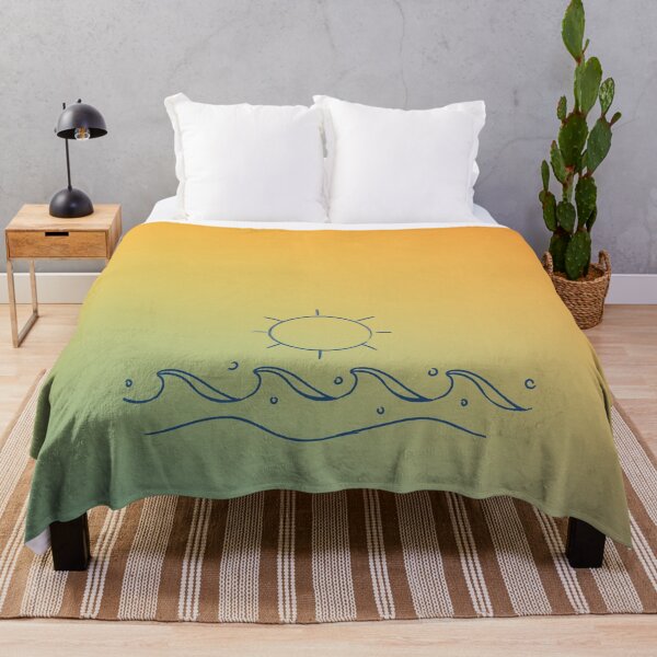Item preview, Vintage Hawaiian aloha, simple sun and wave drawing with sunset designed and sold by Emily Roberts.