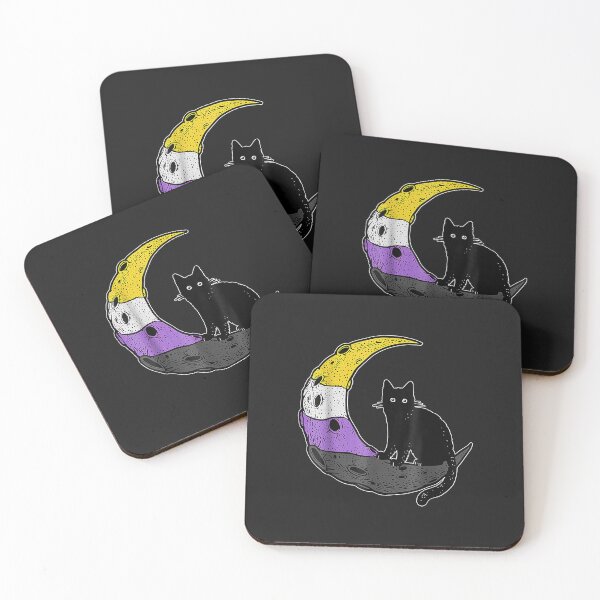 Item preview, Nonbinary Moon Space Cat LGBT Non-Binary Flag 2022 Gift designed and sold by romanl3.