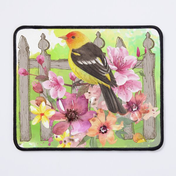 Item preview, Garden Fence With Bird and Flowers designed and sold by tomorrowsart.