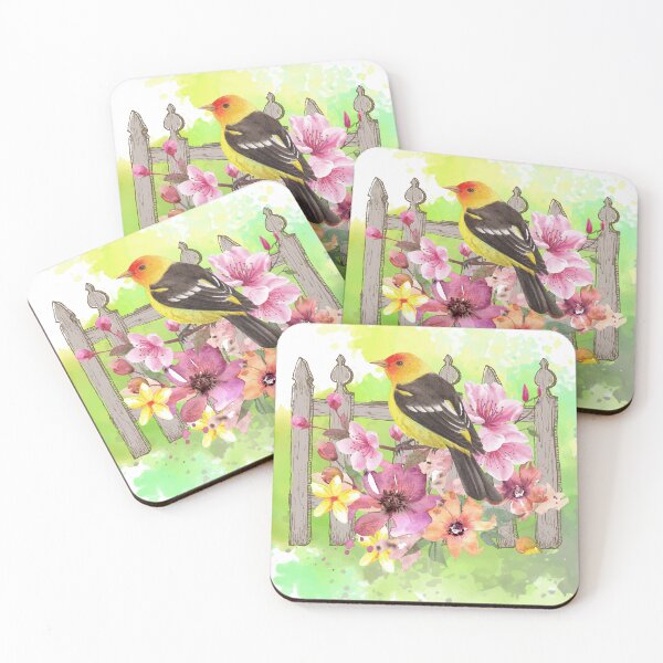Item preview, Garden Fence With Bird and Flowers designed and sold by tomorrowsart.