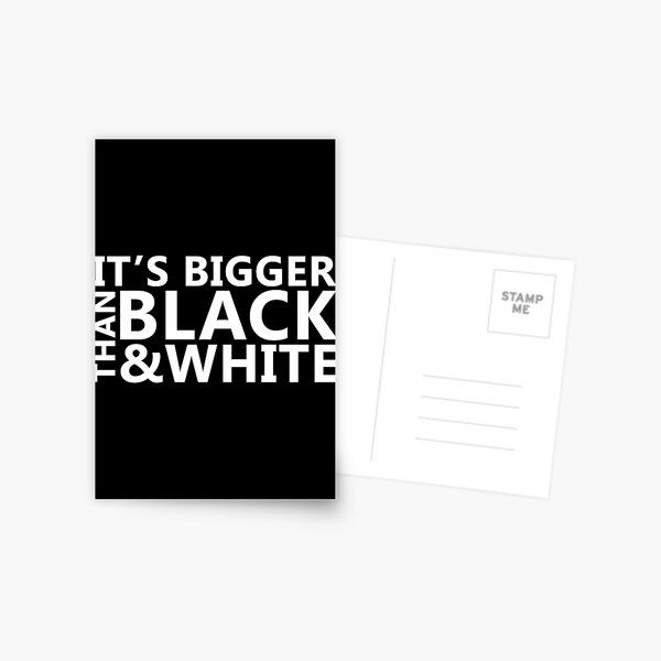 "Jidion Merch BLM Its Bigger Than Black And White" Postcard by ElbaSoft Redbubble