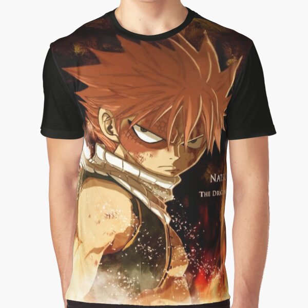 Anime FAIRY TAIL Natsu Casual Short Sleeve T-shirt Unisex Tops Cosplay #K45G 