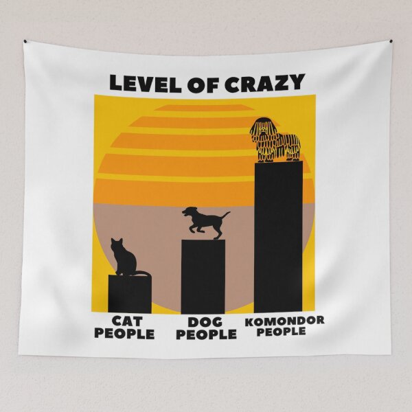Item preview, Level of crazy komondor dog people designed and sold by Douniaya.