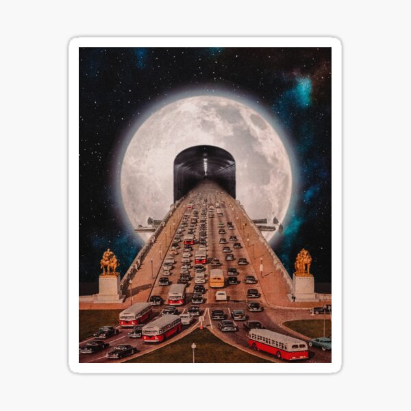 Moon Traffic Sticker