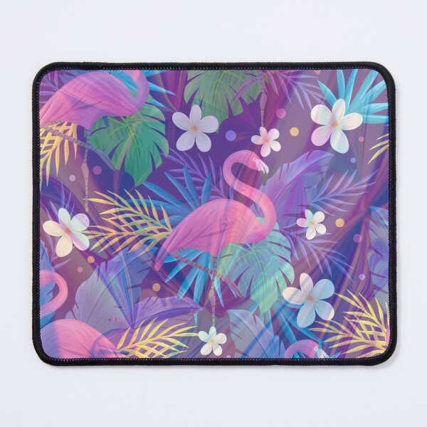 Item preview, purple holo texture flamingo tropic pattern designed and sold by Beeroclock.