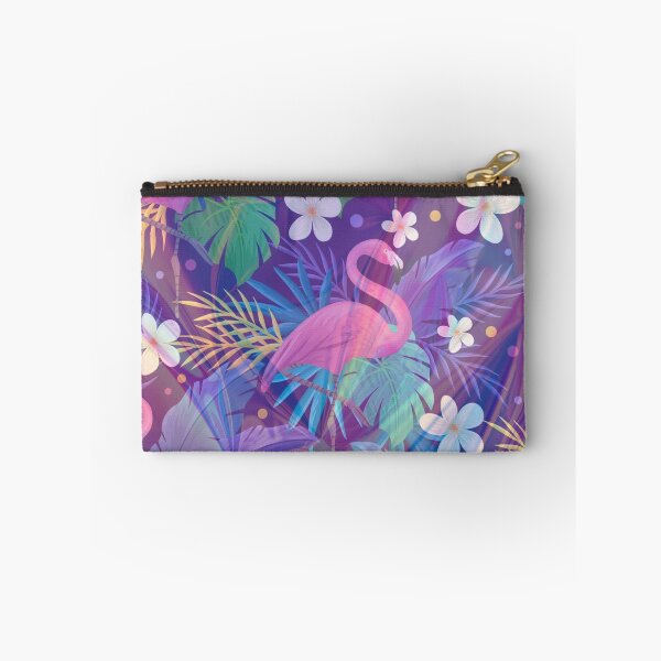 Item preview, purple holo texture flamingo tropic pattern designed and sold by Beeroclock.