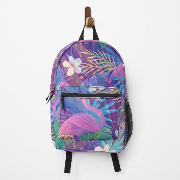 Item preview, purple holo texture flamingo tropic pattern designed and sold by Beeroclock.