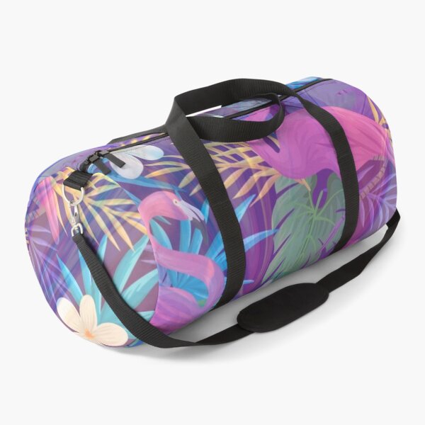 Item preview, purple holo texture flamingo tropic pattern designed and sold by Beeroclock.
