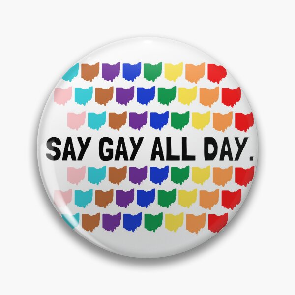 Artikelvorschau, Sagen Sie den ganzen Tag schwul | Ohio | Hausrechnung 616 | HB616 | LGBTQ+ | Stoppen Sie Hass | Stopp H8 | Verbündeter | Version mit schwarzem Text und weißem Umriss entworfen und verkauft von CtrlZDigitalD.