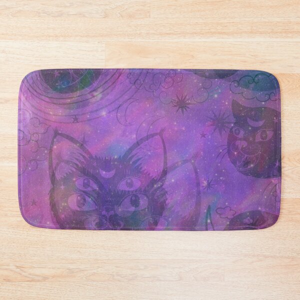 Item preview, space illusion holography cats purple pattern designed and sold by Beeroclock.
