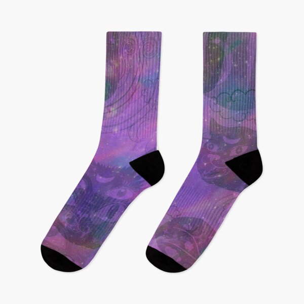 Item preview, space illusion holography cats purple pattern designed and sold by Beeroclock.
