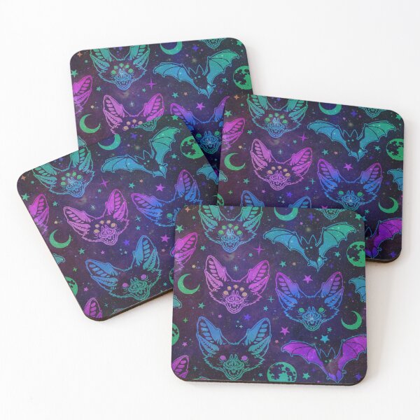 Item preview, space holography neon bats galaxy pattern designed and sold by Beeroclock.