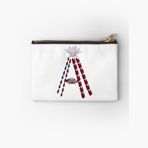Item preview, Ruby Sapphire Precious stones Floral Red Initial Letter A  designed and sold by DigitalGemArt.