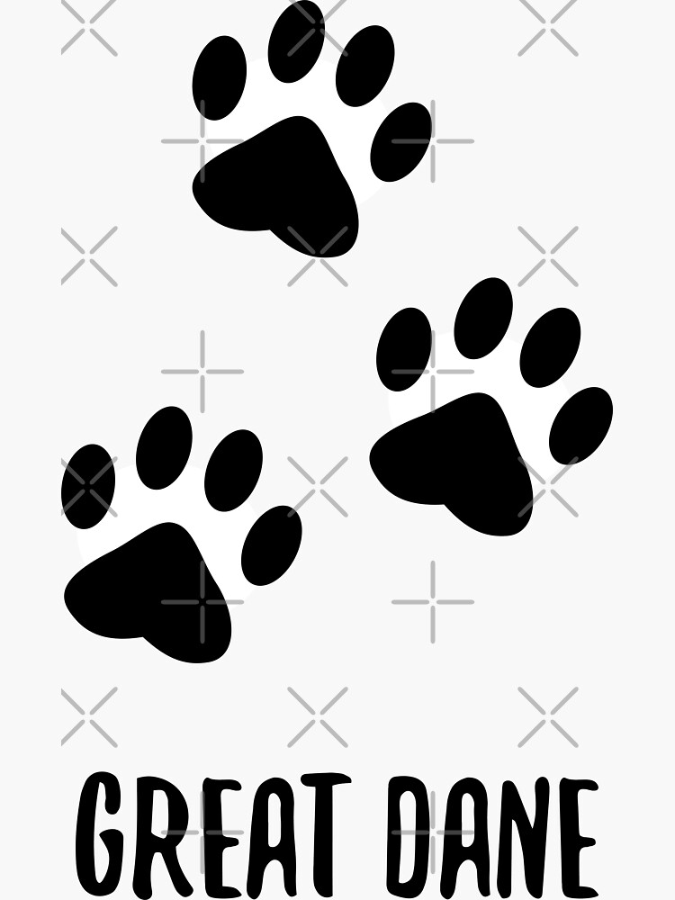 "Great Dane Paw Print Seal" Sticker by chanzds Redbubble