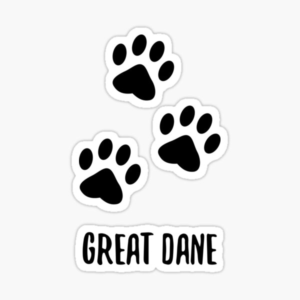 "Great Dane Paw Print Seal" Sticker by chanzds Redbubble