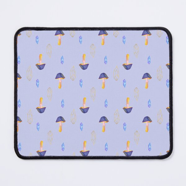 Item preview, Moon, magic crystals and mushrooms, seamless pattern, enchanted crescents, witch crystals. designed and sold by AnaGuziiArt.