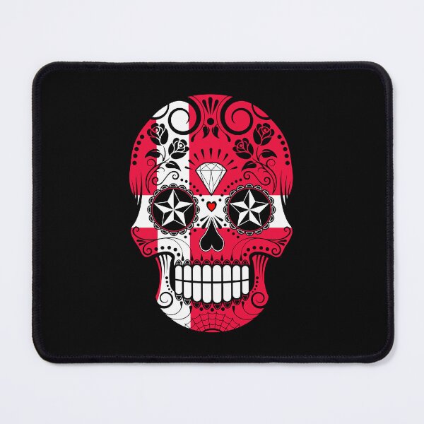 Item preview, Sugar Skull with Roses and Flag of Denmark designed and sold by JeffBartels.