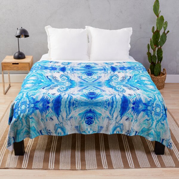 Item preview, Abstract Turquoise, Blue, and White Painting designed and sold by Creative-Voyage.