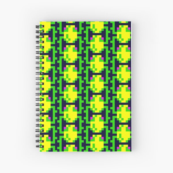 Frogger 8 Bit Frog Spiral Notebook