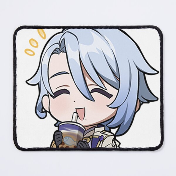 Item preview, Kamisato Ayato Genshin Impact Boba Bubble Tea Meme Chibi Graphic designed and sold by Klee K.