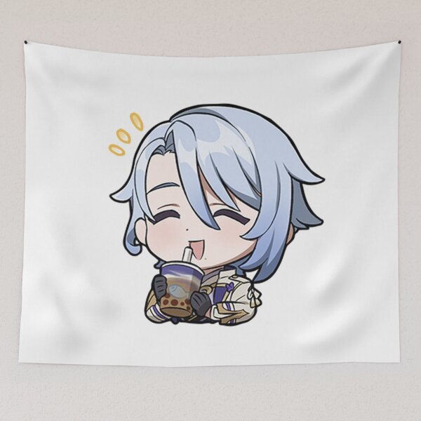 Item preview, Kamisato Ayato Genshin Impact Boba Bubble Tea Meme Chibi Graphic designed and sold by Klee K.