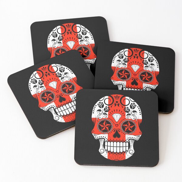 Item preview, Sugar Skull with Roses and Flag of England designed and sold by JeffBartels.