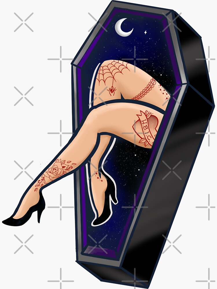 Thumbnail 3 of 3, Sticker, Killer Legs designed and sold by Flickingjane.