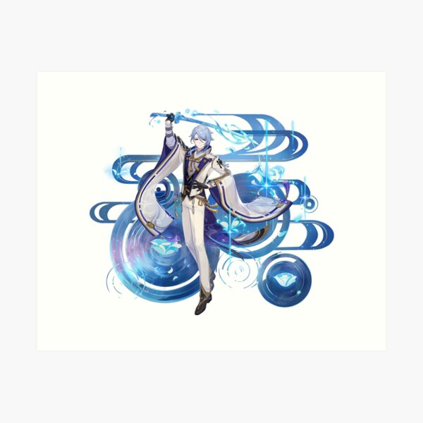 Item preview, Kamisato Ayato Genshin Impact Boba Bubble Tea Banner Burst Graphic designed and sold by Klee K.