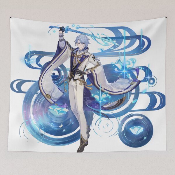 Item preview, Kamisato Ayato Genshin Impact Boba Bubble Tea Banner Burst Graphic designed and sold by Klee K.