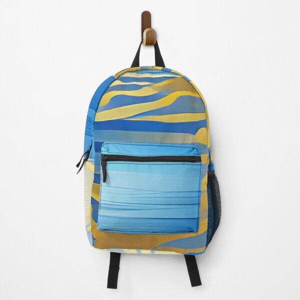 Item preview, title: calm minimalist poster art blue and gold beach designed and sold by AIArtwork21.