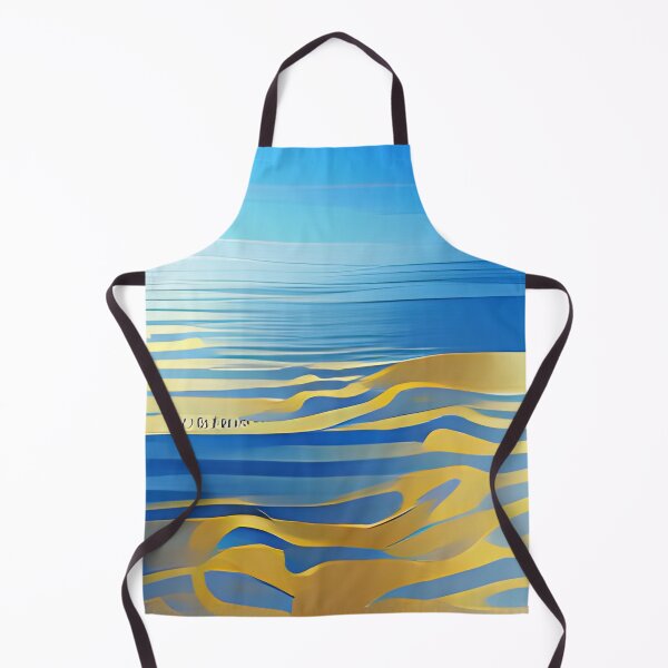 Item preview, title: calm minimalist poster art blue and gold beach designed and sold by AIArtwork21.