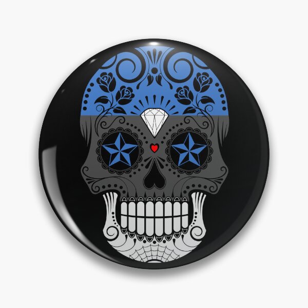 Item preview, Sugar Skull with Roses and Flag of Estonia designed and sold by JeffBartels.