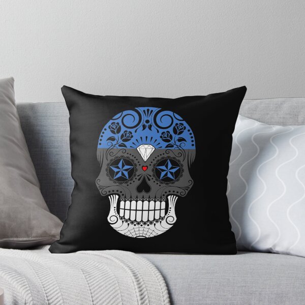 Item preview, Sugar Skull with Roses and Flag of Estonia designed and sold by JeffBartels.
