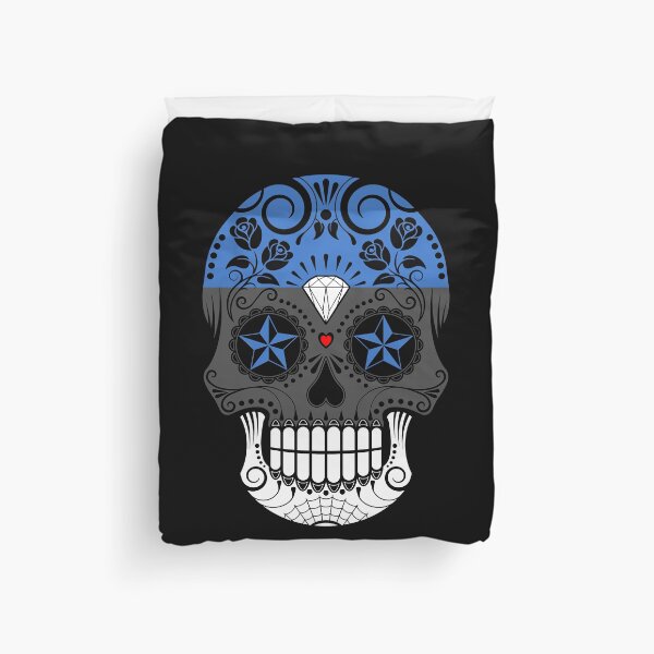 Item preview, Sugar Skull with Roses and Flag of Estonia designed and sold by JeffBartels.