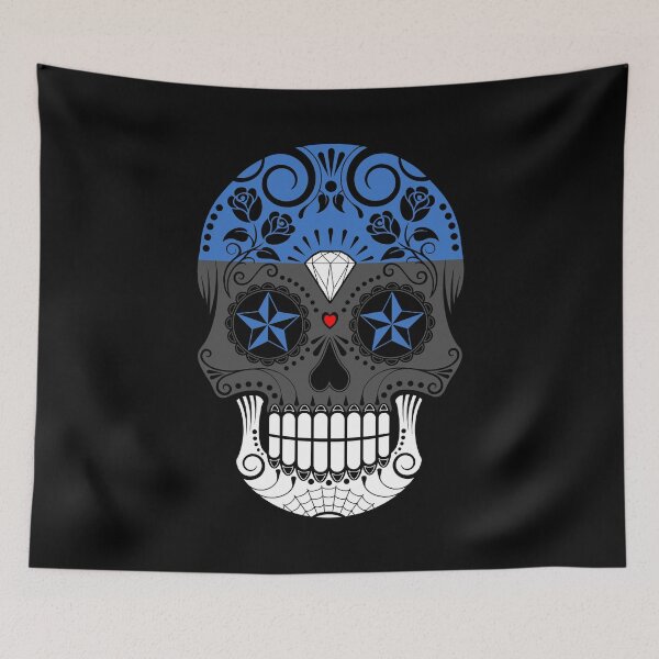 Item preview, Sugar Skull with Roses and Flag of Estonia designed and sold by JeffBartels.