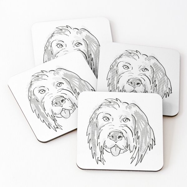 Item preview, Bernedoodle or Bernese Mountain Poo Dog Breed Cartoon Retro Drawing  designed and sold by deepakrode7.
