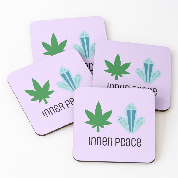 Item preview, Inner Peace Funny Weed Leaf and Blue Energy Crystal 420/Weed/Cannabis/Pot/Marijuana Design For Hippies/Witches/Pagans designed and sold by SteamParliament.